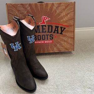 Gameday University of Kentucky Woman’s Brown Leather Western Boots NWT Size 7.5